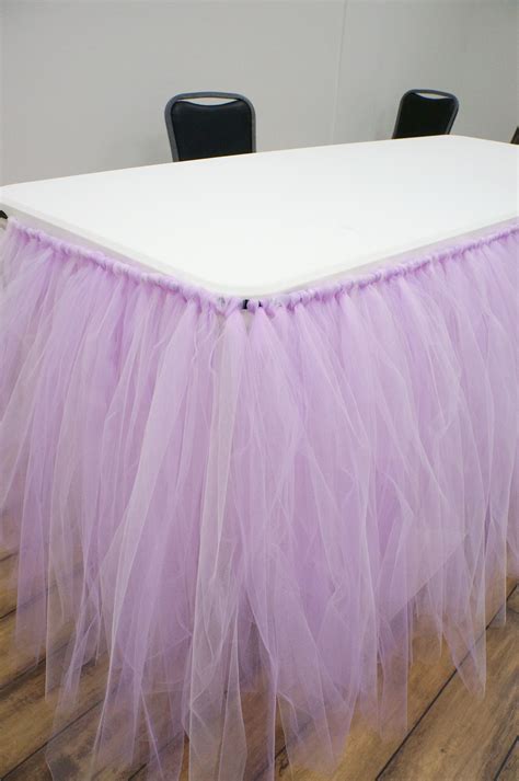 how to make table skirt with tulle|homemade tulle table skirt.